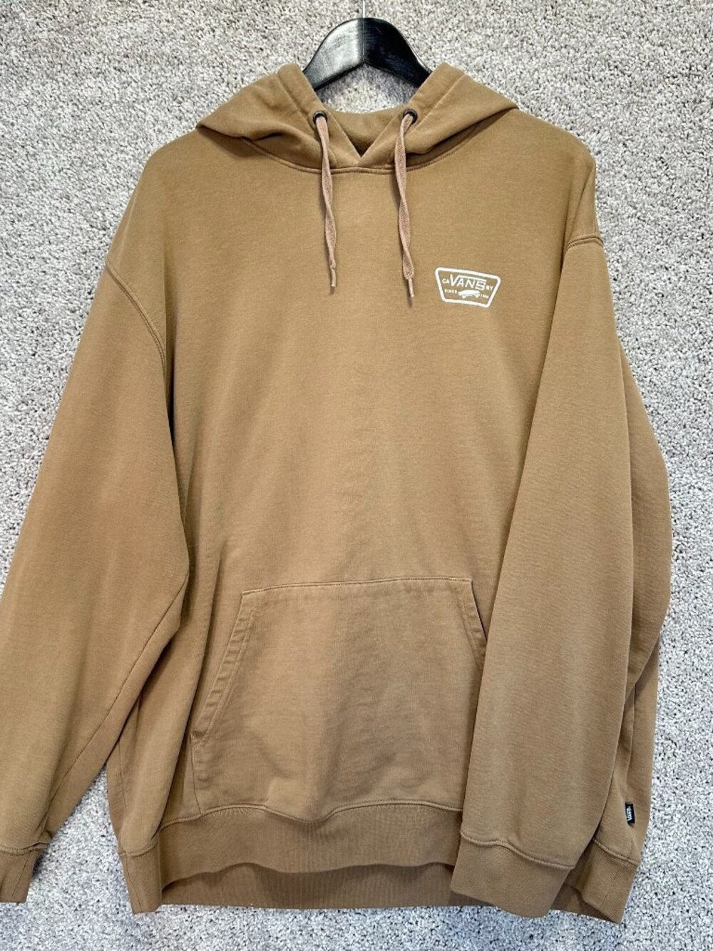 Vans Men's Tan Hoodie with Logo Print XX-Large